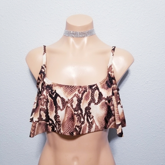 Vintage 90's Y2K retro print swim bathing suit top - Picture 1 of 5